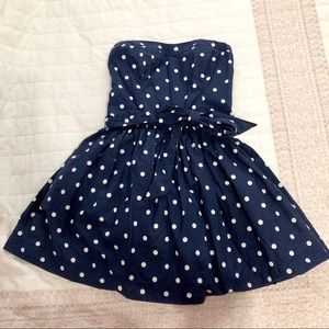 Hollister Navy Blue Polka Dot Dress